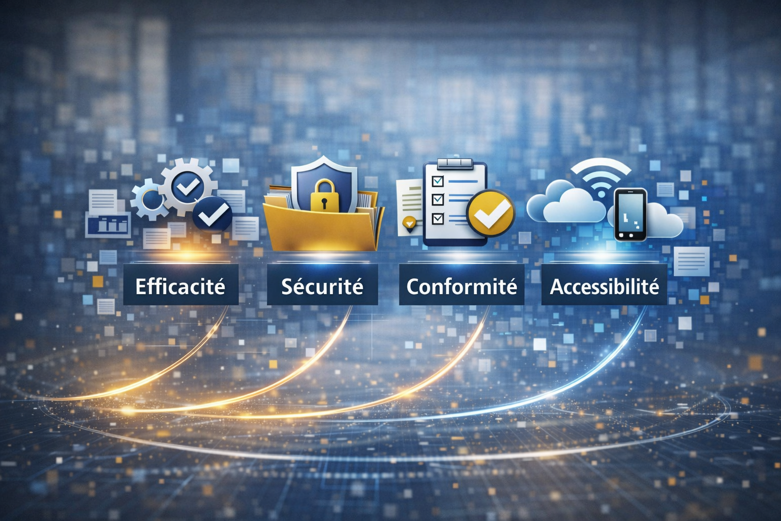 Les 4 piliers fondamentaux d’un Système de Gestion de Documents (SGD) : Efficacité, Sécurité, Conformité et Accessibilité